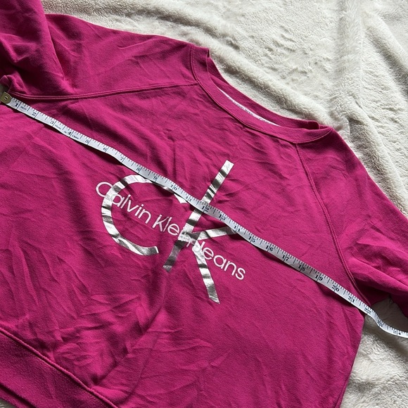Calvin Klein Jeans Magenta Logo Sweater – Size Large | CK Streetwear Cotton - Picture 5 of 9